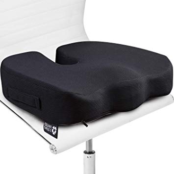 Seat Cushion Pillow for Office Chair - 100% Memory Foam - Soft Coccyx Pad - for People up to 150lb - Tailbone, Sciatica, Lower Back Pain Relief - Posture Corrector for Car, Wheelchair, Desk…