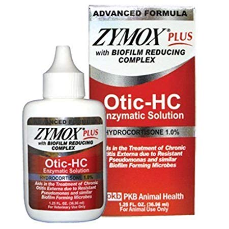 New ZYMOX PLUS OTIC-HC 1.25 fl. oz Hydrocortisone 1.0 % Dog Cat Ear Otitis Treatment