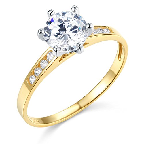14k Yellow OR White Gold SOLID Wedding Engagement Ring
