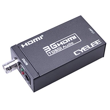 Cyelee 1080P HDMI to SDI Converter Adapter with Audio Support SD-SDI, HD-SDI, 3G-SDI Signals Display or Monitor