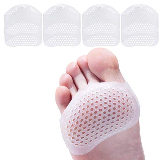 Povihome 8 Pack Metatarsal Pads for Women, Ball of Foot Cushions, Silicone Forefoot Pads Great for Mortons Neuroma, Diabetic Feet, Relief Forefoot Pain, Non-Slip Wear-Resisting