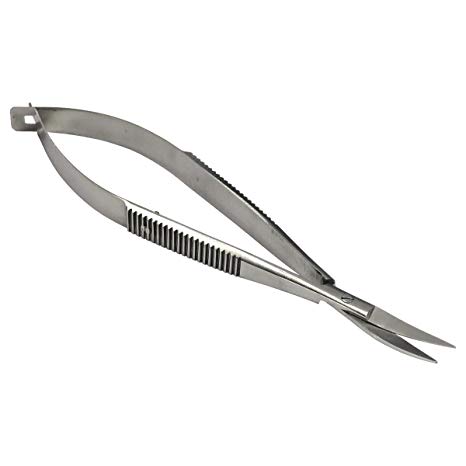 HTS 144C7 4.5" Curved Stainless Steel Squeeze Scissors