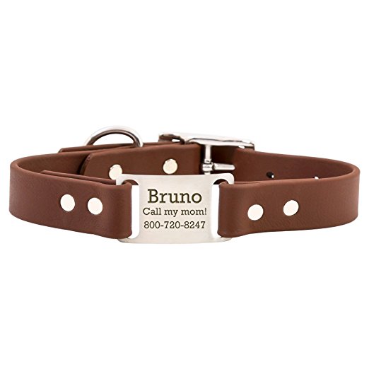 Personalized Waterproof Dog Collars with Engraved ScruffTag Nameplate - Smell Resistant Collars