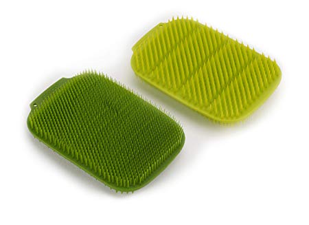 Joseph Joseph CleanTech Reusable Sponge Scrubbers Hygienic Quick-Dry, 2-Pack, Green