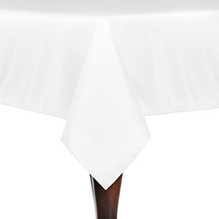 Ultimate Textile 84 x 84-Inch Square Polyester Linen Tablecloth White