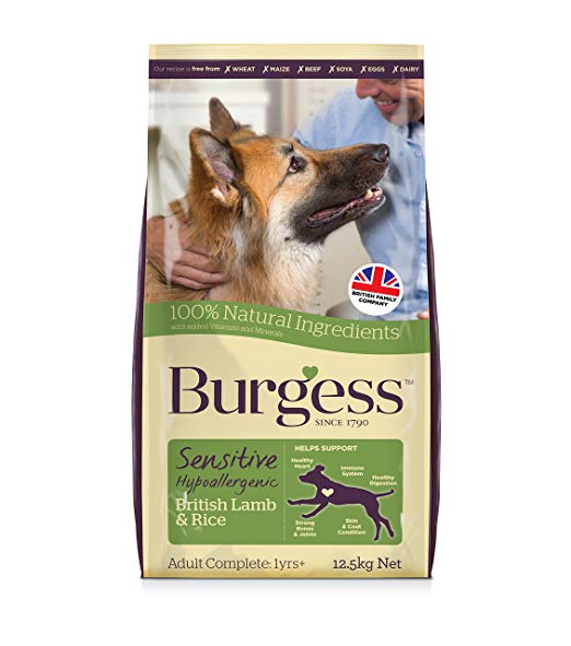 Supadog Burgess Sensitive Hypoallergenic Dog Food Adult British Lamb and Rice 12.5kg