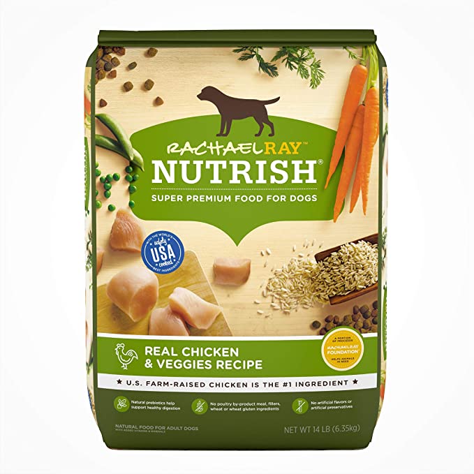 Rachael Ray Nutrish Natural Dry Dog Food, Chicken & Veggies Recipe, 14 lbs