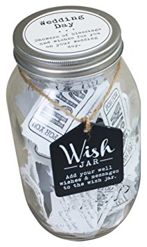 Top Shelf Wedding Wish Jar ; Unique and Thoughtful Gift Ideas for Newlyweds ; Novelty Gift for Bridal Shower, Engagement Party, and Wedding Reception ; Kit Comes with 100 Tickets and Decorative Lid