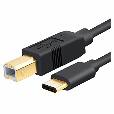 USB-C Data Cable for Printer Scanner, 6ft/2m Type C To Type B (USB-B) Printer Scanner Cable for Macbook And Other Type-C Supported Devices (Type-C/BM Black)