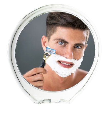 JiBen Fogless Shower Mirror with Power Locking Suction Cup, Built-in Razor Hook and 360 Degree Rotating Adjustable Arm | Best Personal Fog Free Shaving Mirror! (Clear)