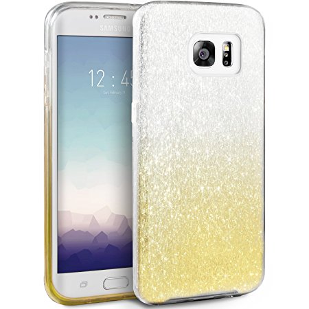 Samsung S7 Edge Case, TheBlingZ.® Sparkle Premium Hybrid Glitter Bling Bling TPU phone Case Cover For Samsung Galaxy S7 Edge (2016) - Yellow Shading