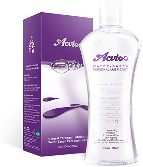 Acvioo Water Based Personal Lubricant, Long Lasting Sex Lube for Men, Women and Couples- Lubrication Gel Without Parabens or Glycerin 14 oz