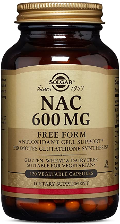 Solgar NAC 600 mg, 120 Vegetable Capsules - Immune Support - Antioxidant Cell Support - Promotes Glutathione Synthesis - Vegan, Gluten Free, Dairy Free, Kosher - 120 Servings