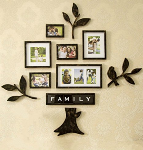 LUOYIMAN Photo Wall Collage Frame Family Tree Wall Stickers 3D(Black)