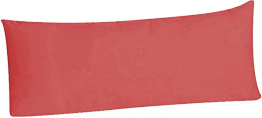 Body Pillowcase Pillow Cover 20 x 54, 100% Brushed Microfiber, Body Pillow Cover, (Envelope Closure, Light Red) …