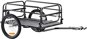 VEVOR Bike Cargo Trailer, 88/100/160 lbs Load Capacity, Heavy-Duty Bicycle Wagon Cart, Foldable Compact Storage with Universal Hitch