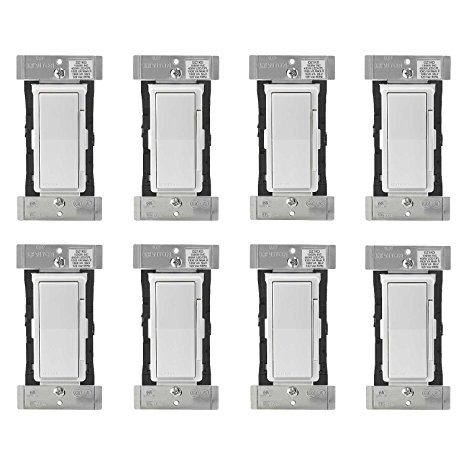 Leviton DZ1KD-1BZ Decora Smart 1000W Dimmer with Z-Wave Plus Technology, Works with Amazon Alexa (8 Pack)