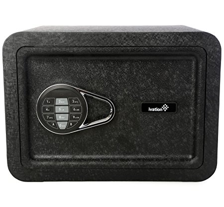 Ivation Electronic Home and Office Safe with Keypad for Pin Code Access – Includes Emergency Override Keys