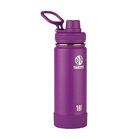 Takeya Actives Insulated Stainless Water Bottle with Insulated Spout Lid, 18oz, Violet