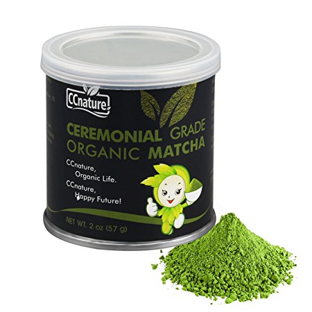 CCnature Organic Matcha Green Tea Powder USDA Certified Organic CEREMONIAL GRADE Matcha Powder 2oz (56g)