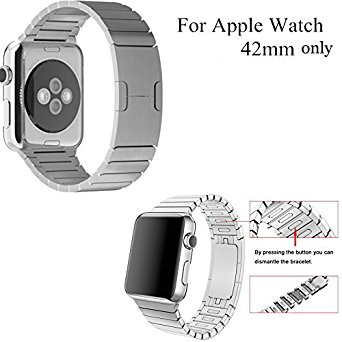 HappyCell® Link bracelet band replacement for apple watch,New Original Link Bracelet 1:1 Replacement(Silver Link Bracelet 1:1 Original Disassamble Without Tool)