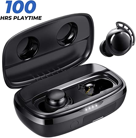 Tribit FlyBuds 3 Wireless Earbuds – 100H Playtime 2600mAh Charging Case IPX7 Waterproof USB-C Touch Control Bluetooth 5.0 Earbuds Deep Bass - True Wireless Earbuds with Mic for Sport Travel, Black