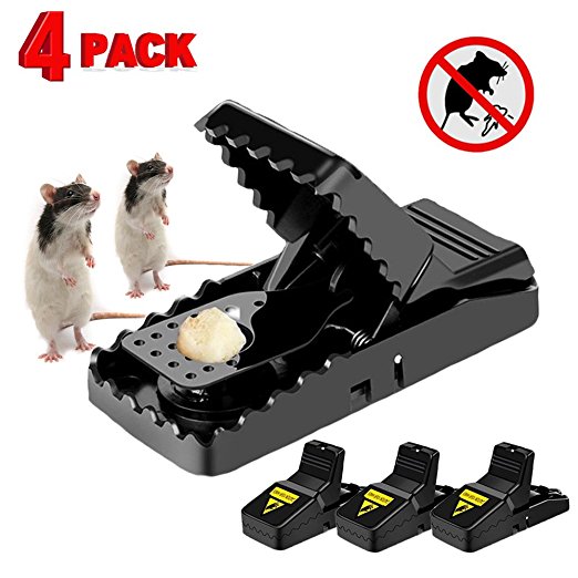 Iprotek Mouse Trap, Mini Rodents/Rat/Mice Traps Kit Safe For Pets/Kids Smart Pest Control That Work Humane More Effective Than The Wooden Catcher pcak of 4