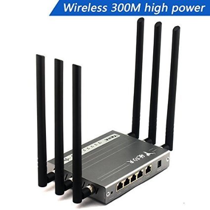 Wireless Router  Wekin High Power Megabit WIFI Router with 6x6dBi Antennas Super Strong Signal apply to Hotels Villas Restaurant and other Large Area Metal Computer Router