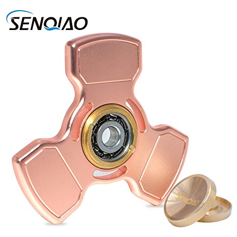 SENQIAO Tri Fidget Hand EDC Finger Spinner Toy Stress Reducer with Premier Ceramic bearing For ADD, ADHD, Anxiety, and Autism Adult Children (Copper)