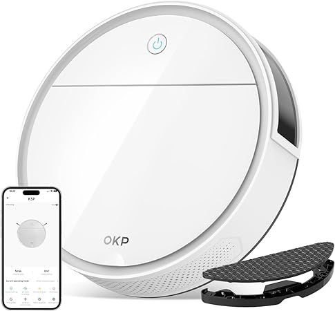 OKP K5 Pro Robot Vacuum Cleaner, Robot Vacuum and Mop, Auto Vacuum Cleaner, Strong Suction, Good for Hard Floors and Pet Hair