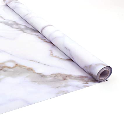 YIZUNNU Vinyl 3D Marble Self Adhesive Contact Paper 24"x197", Peel and Stick Rolls Waterproof Wallpaper Wall Sticker Home Kitchen Wall Cabinet Decoration