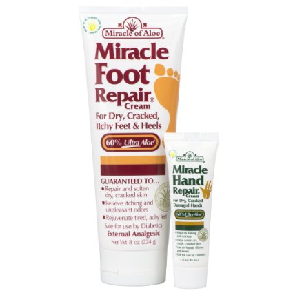 Miracle of Aloe - Miracle Foot Repair Cream 8 oz. plus Miracle Hand Repair 1 oz.