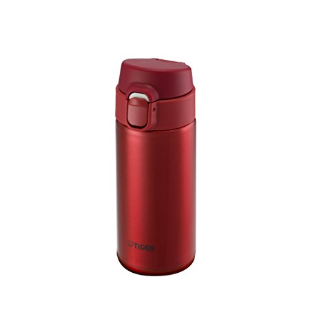 Tiger MMY-A036 RY Vacuum Insulated Stainless Steel Travel Mug, Double Wall, Flip Open Lid with Lock Button, 12 Oz/0.36 L, Red