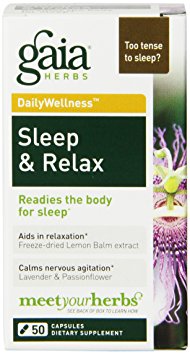 Gaia Herbs Sleep and Relax Capsules, 50 Count