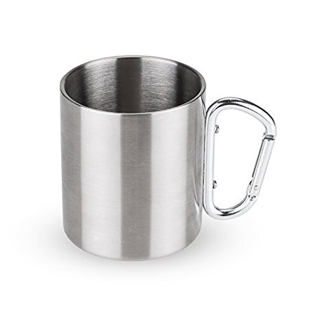 Carabiner Stainless Steel Double Walled Travel Mug by Foster and Rye
