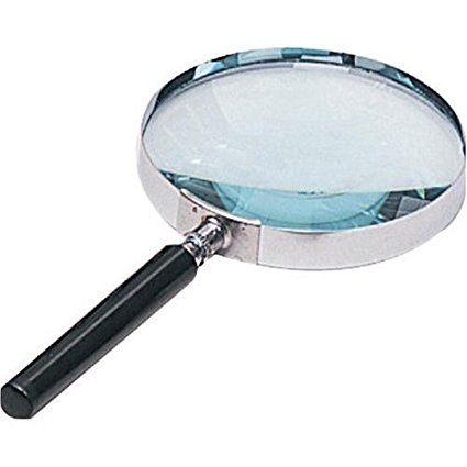 Sivitec Large 4"-10.16cm Magnifying Glass - 4-Power Magnification - Metal Fram