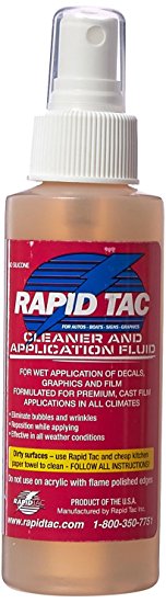 RAPID TAC Application fluid for Vinyl Wraps Decals Stickers 4oz Sprayer