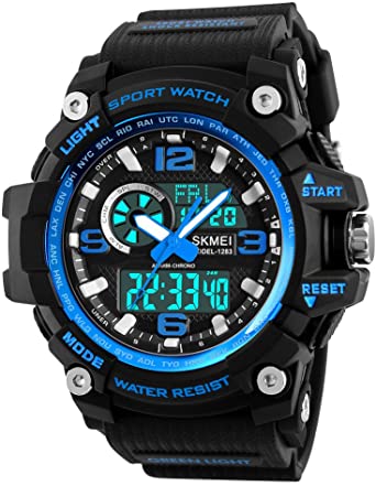 Watches for Men,Sports Digital Waterproof Multifunction Chronograph Outdoor Military Watches for Men with Stopwatch/LED /Alarm/Date