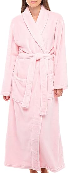 Alexander Del Rossa Women's Warm Fleece Winter Robe, Long Soft Plush Cozy Bathrobe