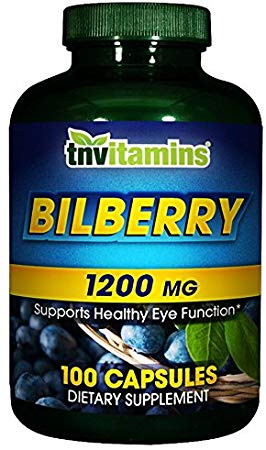 Bilberry 1200 Mg. Extract by TNVitains - 100 Capsules