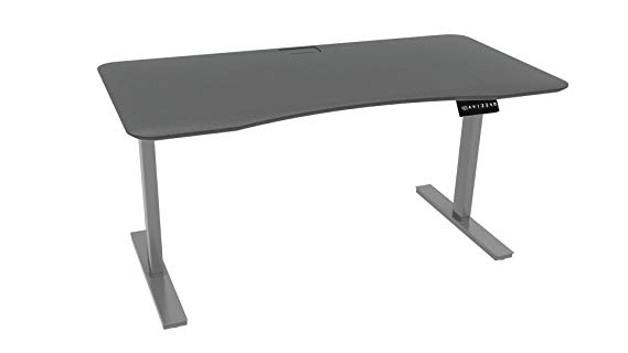 Ergo Elements 40M0100008L5, Lava Stone Adjustable Height Standing Desk with Electric Push Button Grey Base, 5' by 30"