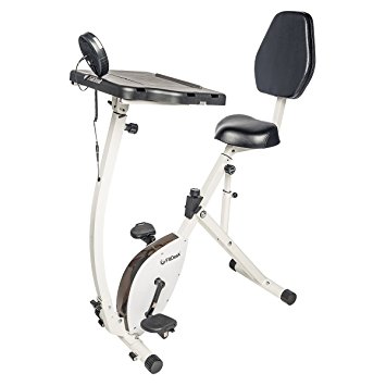 FitDesk Exercise Bike Recumbent Exercise Bike with Sliding Desk