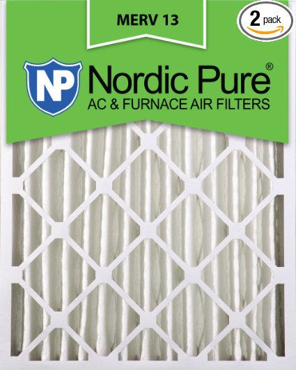 Nordic Pure 16x24x4M13-2 16x24x4 MERV 13 Pleated AC Furnace Air Filter, Box of 2, 4-Inch