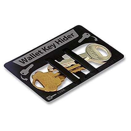 Durable Black Plastic Credit Card Sized Wallet Secret Spare Key Hider Container