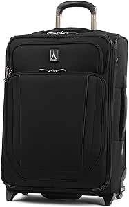 Travelpro Crew Versapack Max Carry-On Exp Rollaboard, Jet Black, Carry-On 21-Inch, Crew Versapack Softside Expandable Upright Luggage