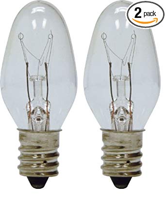 GE Lighting 43050 4-Watt 14-Lumen C7 Night Light Bulb, Clear, 2-Pack