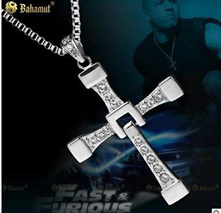 Big size Fast and Furious 6 Dominic Toretto's Cross Necklace Pendant Vin Diesel Titanium Steel Necklace Men\s Jewelry