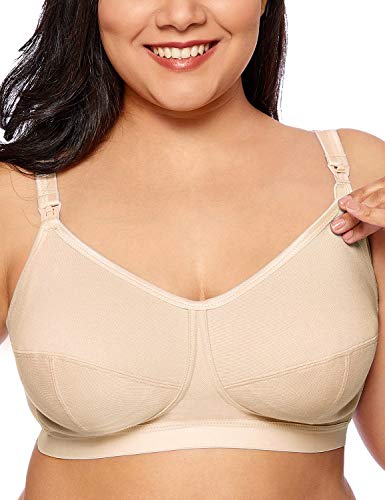 Gratlin Women's Softcup Supportive Plus Size Wirefree Cotton Maternity Nursing Bra