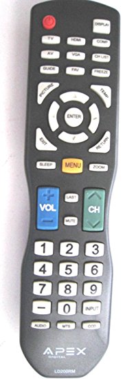 APEX LD200RM Remote Control for all APEX LCD & LED TV for selected models only