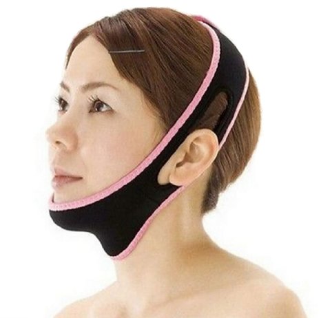 HENG SONG V Line Facial Mask Chin Neck Belt Sheet Anti Aging Face Lift Up